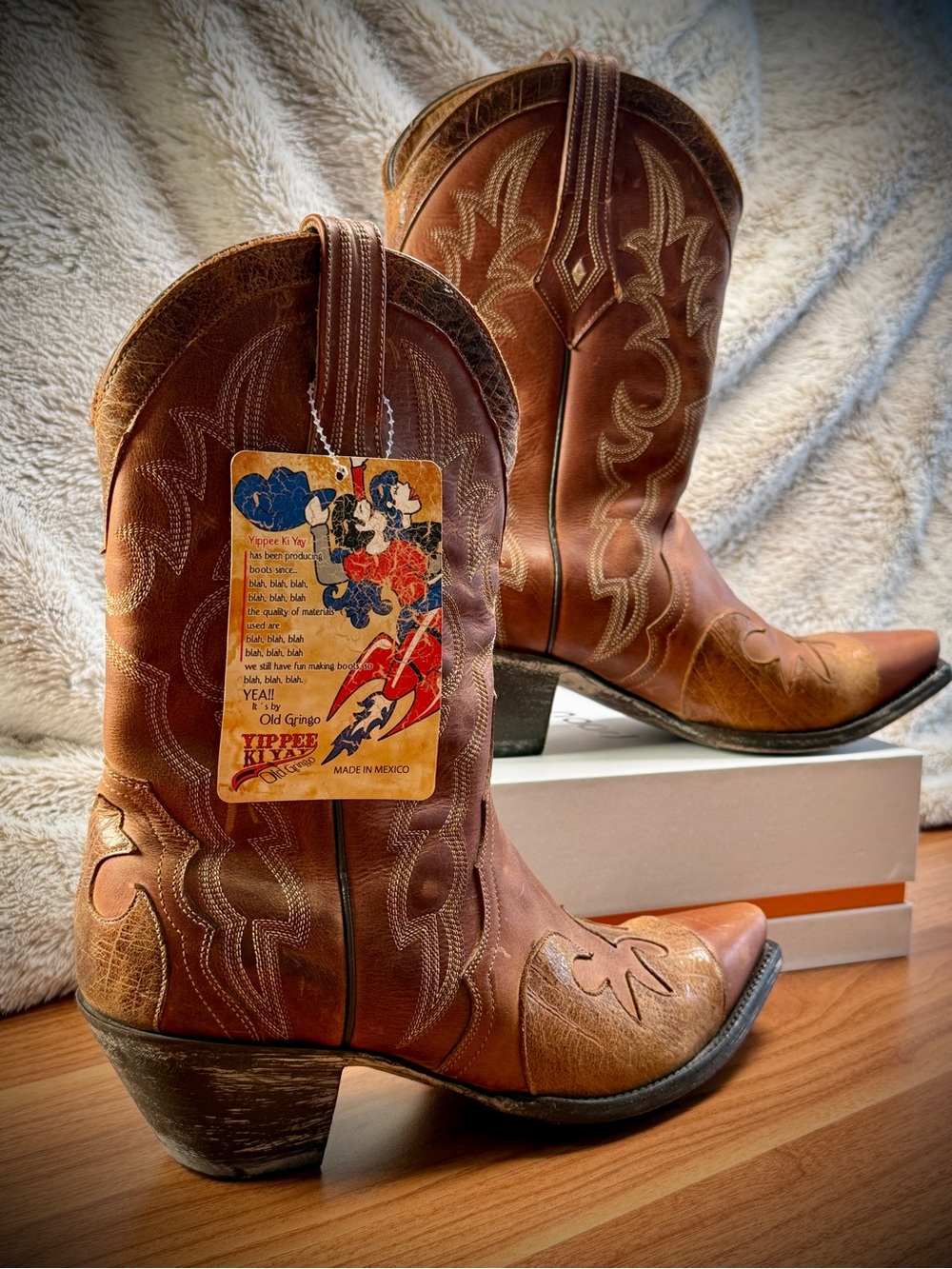 Vintage Yippee Ki Yay by Old Gringo Brown Leather Western Boots